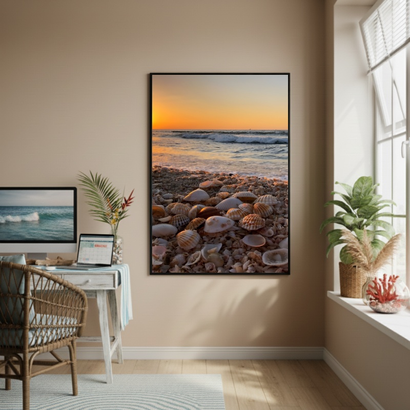 Quadro Decorativo Praia De Conchas-70x50cm