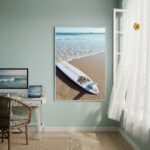 Quadro Decorativo Prancha De Surf Na Praia-70x50cm