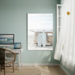 Quadro Decorativo Pranchas Brancas Na Kombi-70x50cm
