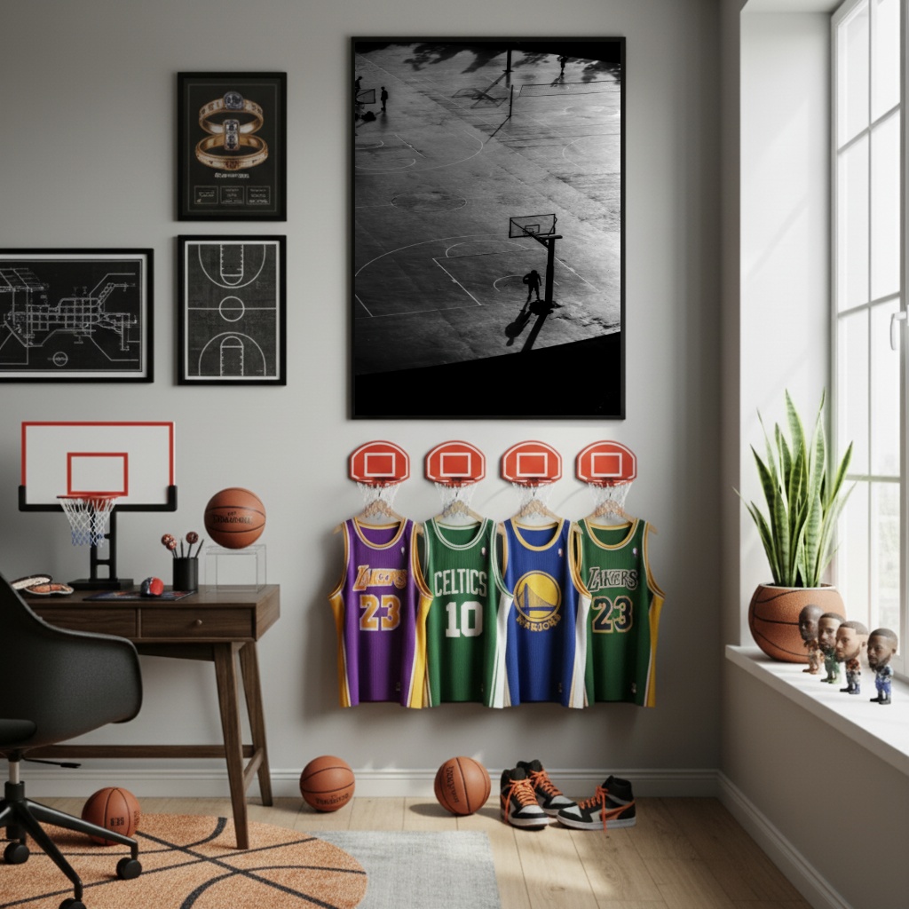 Quadro Decorativo Quadra De Basquete-70x50cm