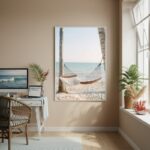 Quadro Decorativo Rede Na Praia-70x50cm