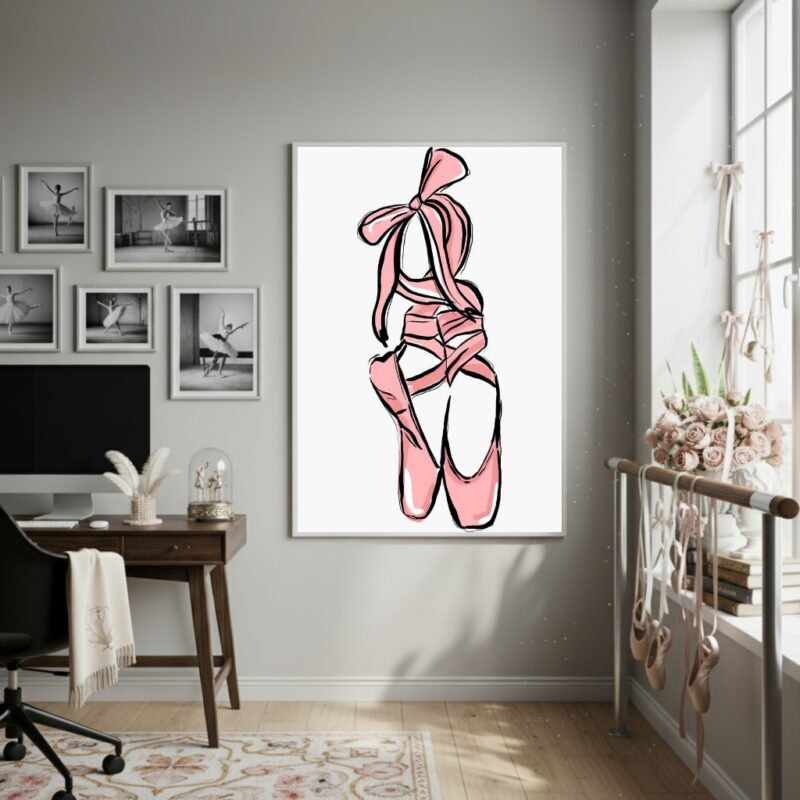Quadro Decorativo Sapatilhas De Bailarina-70x50cm