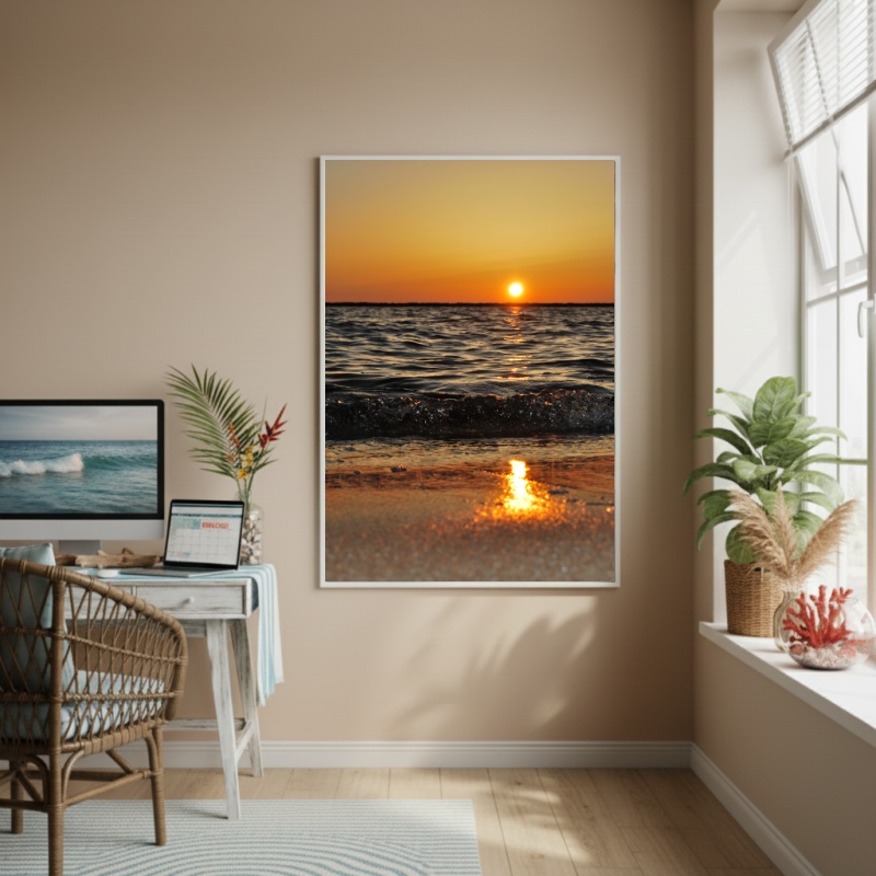 Quadro Decorativo Tarde De Praia-70x50cm