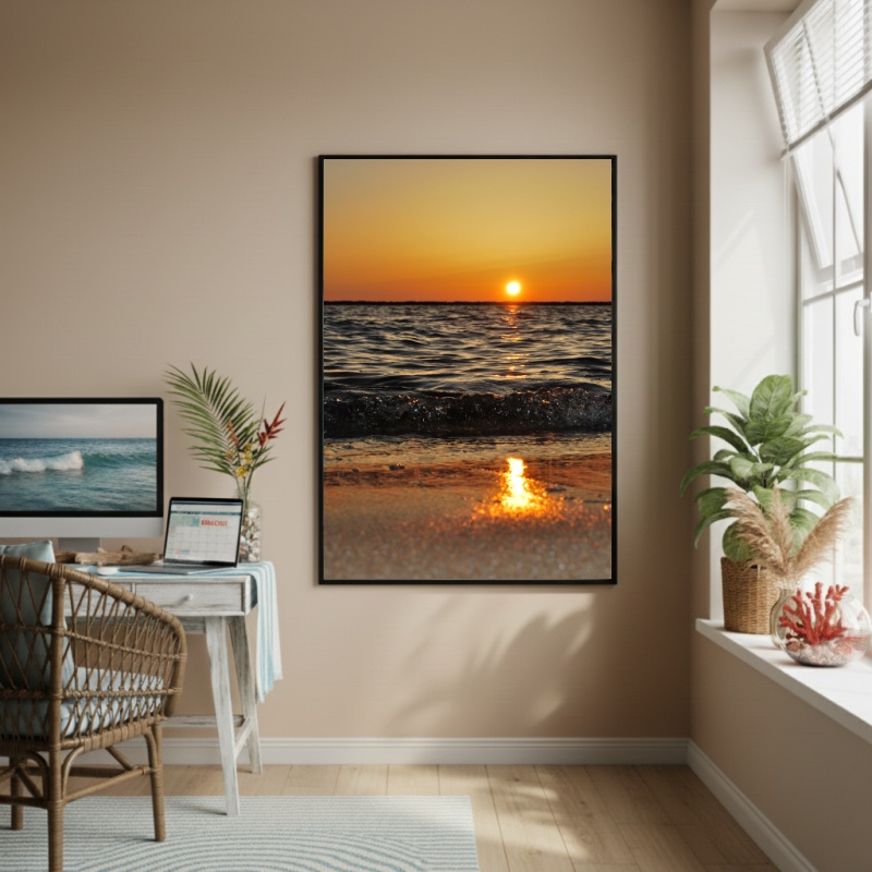 Quadro Decorativo Tarde De Praia-70x50cm