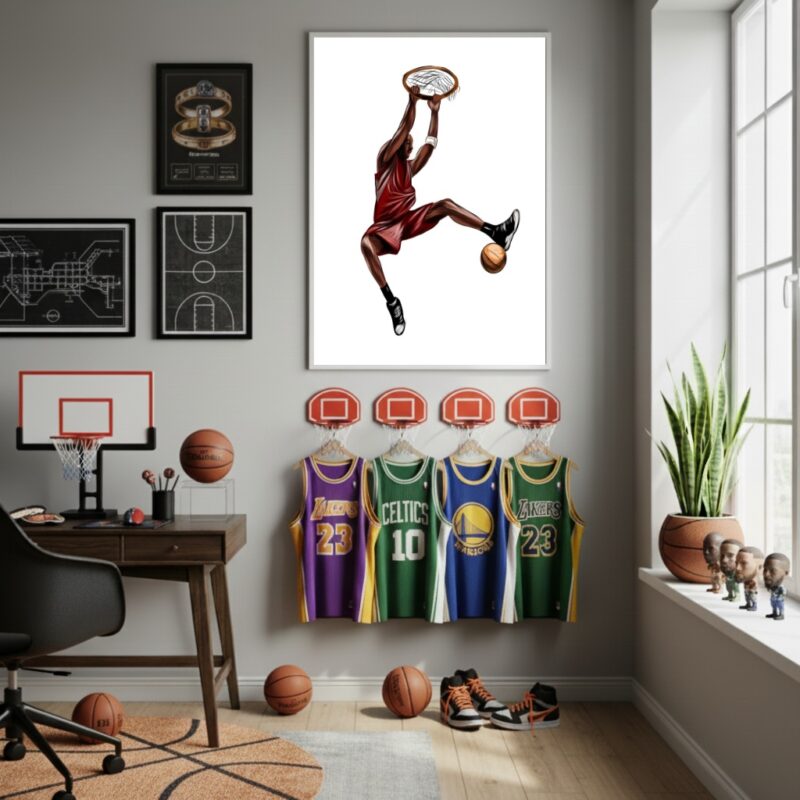 Quadro Decorativo Um Jogador De Basquete-70x50cm