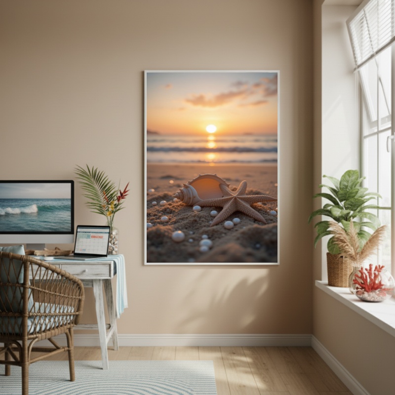 Quadro Decorativo Vida Na Praia-70x50cm