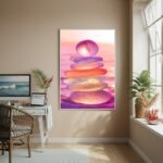 Quadro Decorativo Vidro Marinho Rosa-70x50cm