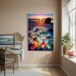 Quadro Decorativo Vidros Marinhos-70x50cm
