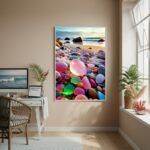 Quadro Decorativo Vidros Marinhos Coloridos-70x50cm
