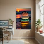 Quadro Decorativo Vidros Marinhos E Horizonte-70x50cm