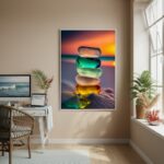 Quadro Decorativo Vidros Marinhos Reluzentes-70x50cm