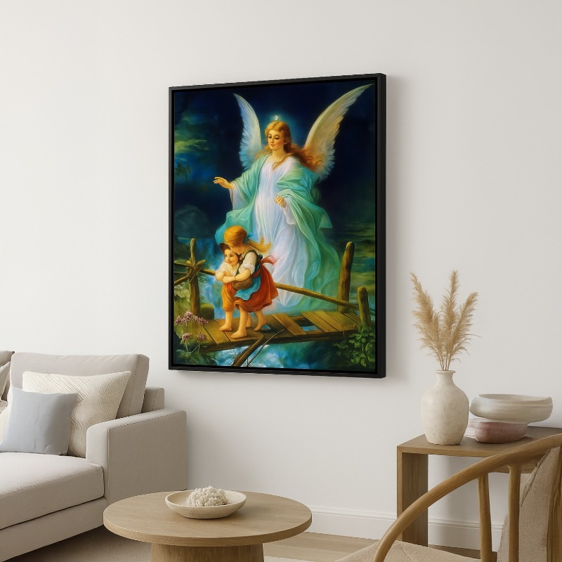 Quadro Canvas Anjo Da Guarda Com Crianças - Imagem 4