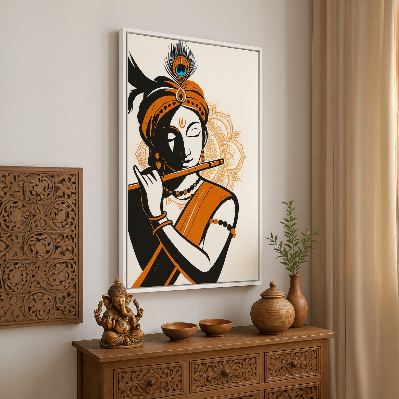 Quadro Canvas Arte Indiana Flautista - Imagem 4