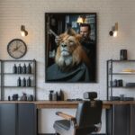 Quadro Canvas Barbearia Leão
