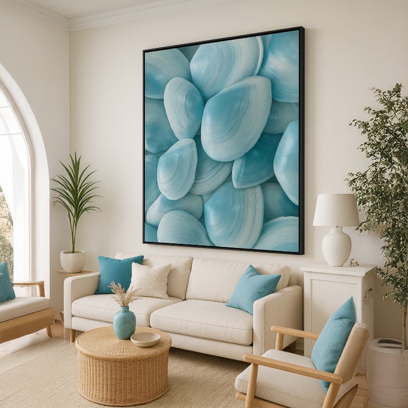 Quadro Canvas Conchas Azuis - Imagem 4