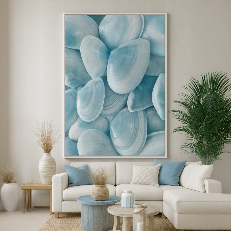 Quadro Canvas Conchas Azuis