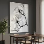 Quadro Canvas Flores PeB Transparentes