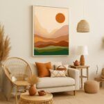Quadro Canvas Paisagem Abstrata Boho
