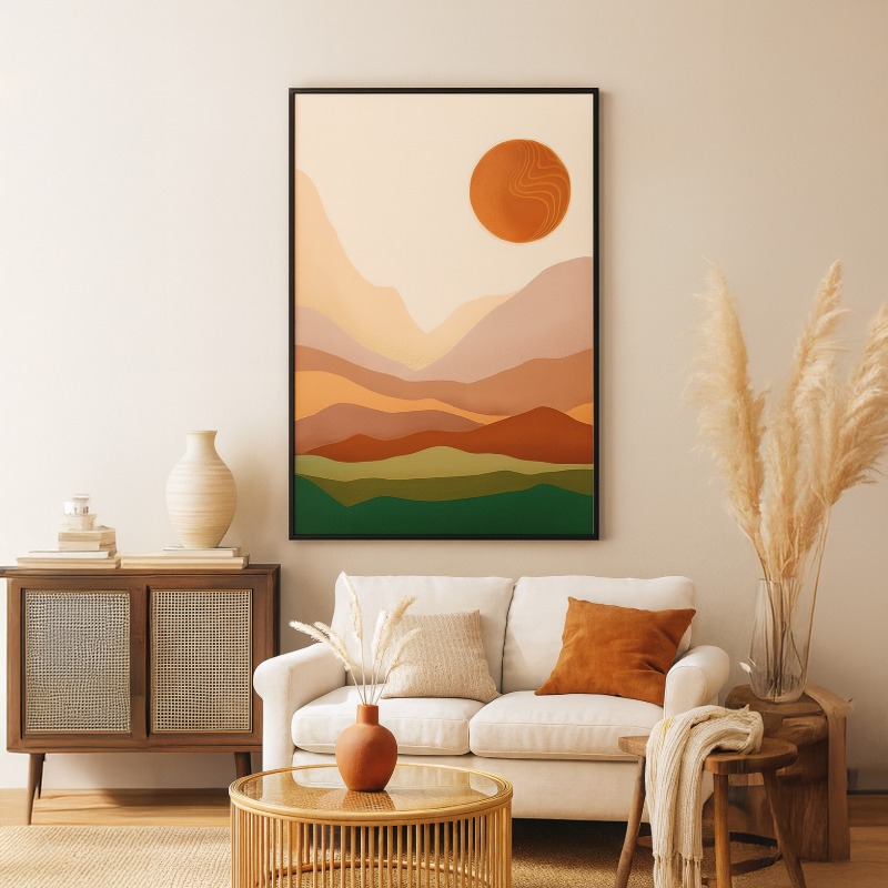 Quadro Canvas Paisagem Abstrata Boho - Imagem 4