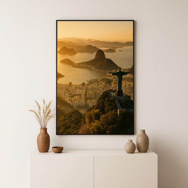Quadro Canvas Por do Sol Rio de Janeiro