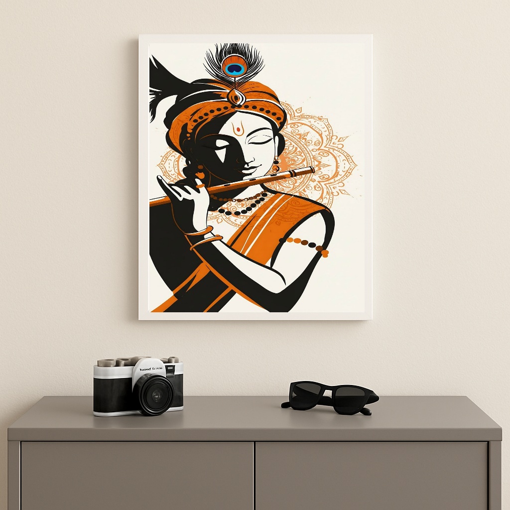 Quadro Decorativo Arte Indiana - Flautista