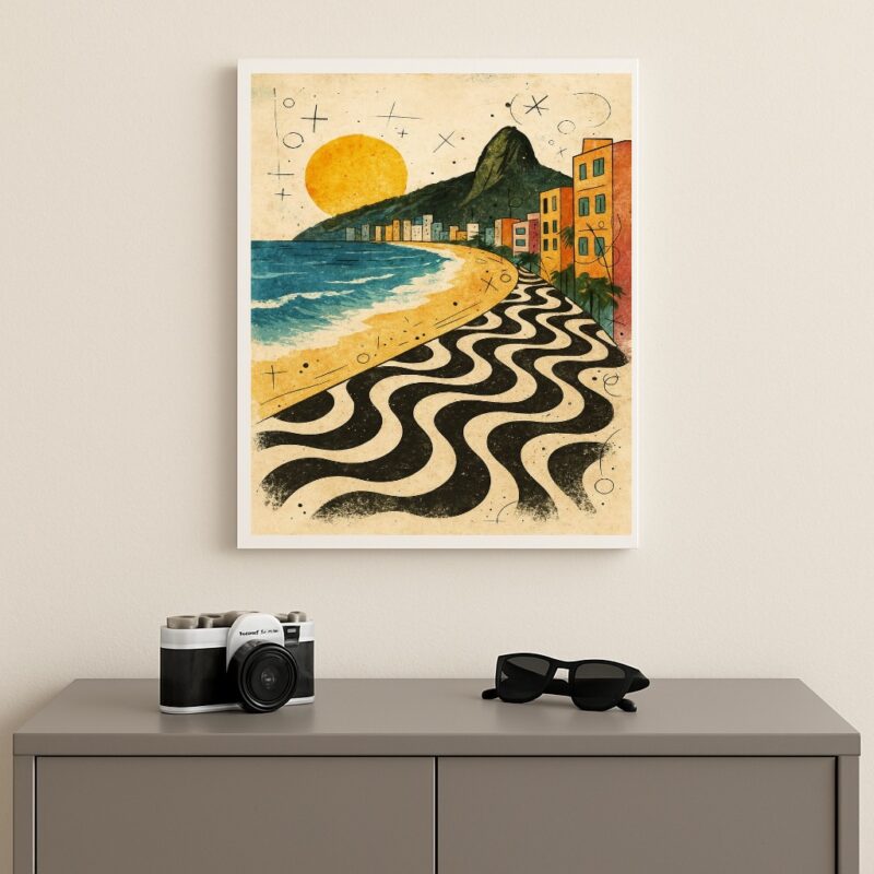 Quadro Decorativo Arte Rio de Janeiro Copacabana