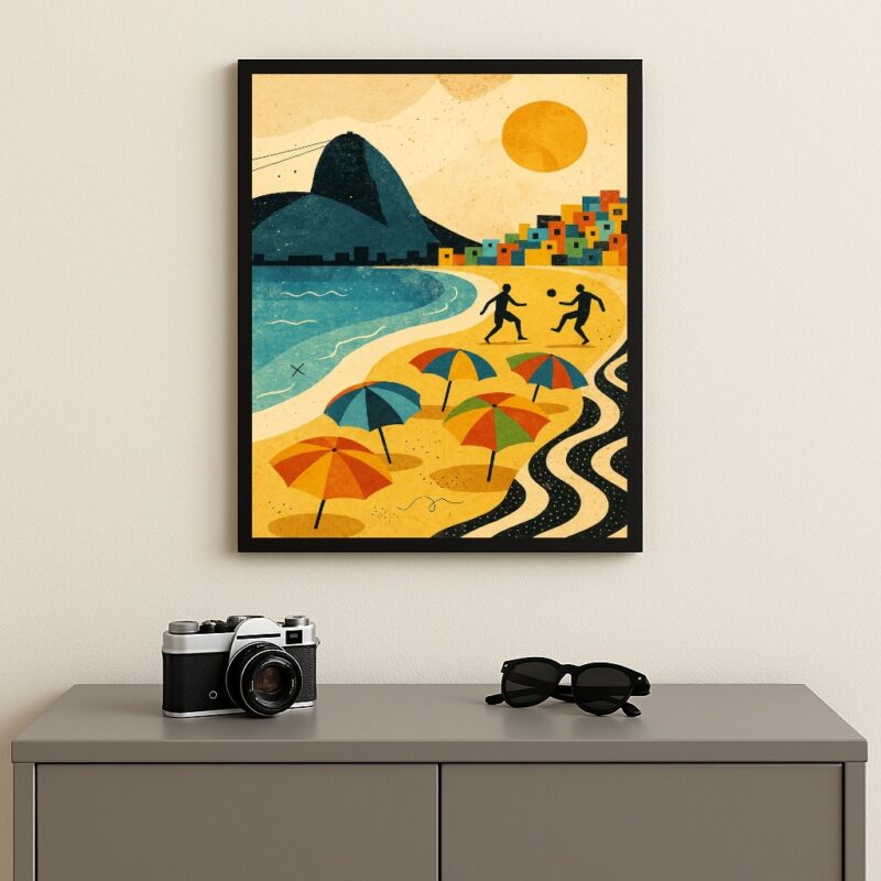 Quadro Decorativo Arte Rio de Janeiro Praia Favela