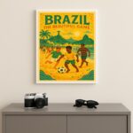 Quadro Decorativo Brasil futebol na Praia - RJ
