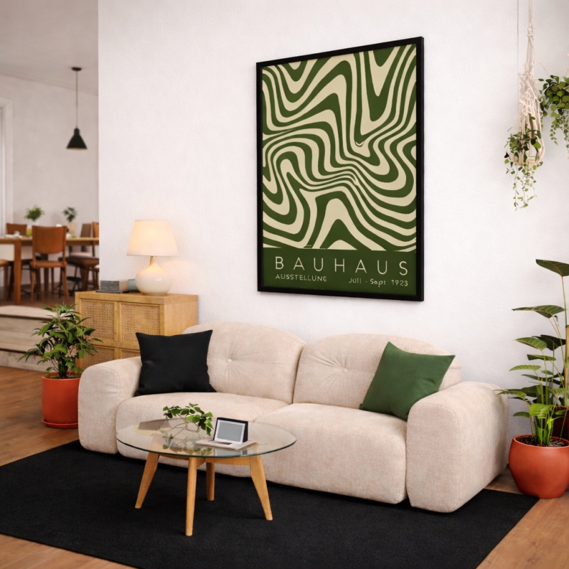 Quadro Canvas - Bauhaus - Wavy Green