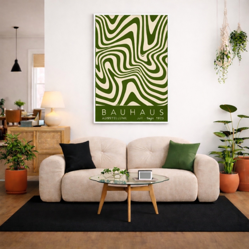 Quadro Canvas - Bauhaus - Wavy Green
