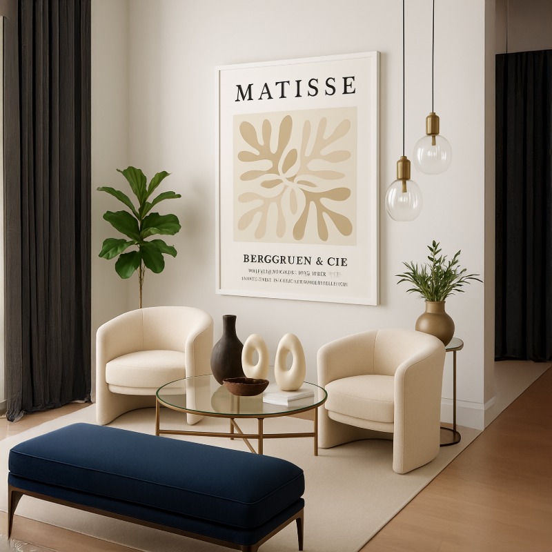 Quadro Canvas - Henri Matisse Papiers Bege