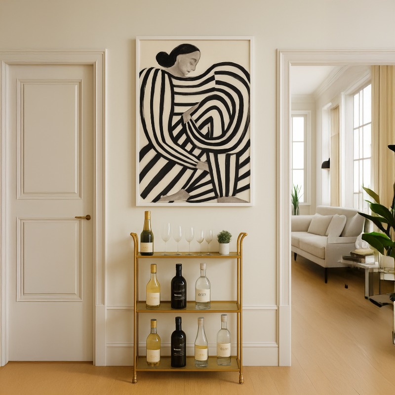 Quadro Canvas - Mulher de Pijama Preto