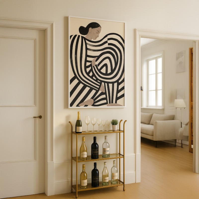 Quadro Canvas - Mulher de Pijama Preto