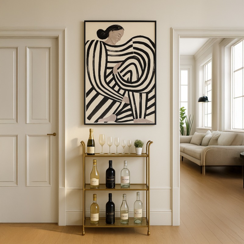 Quadro Canvas - Mulher de Pijama Preto