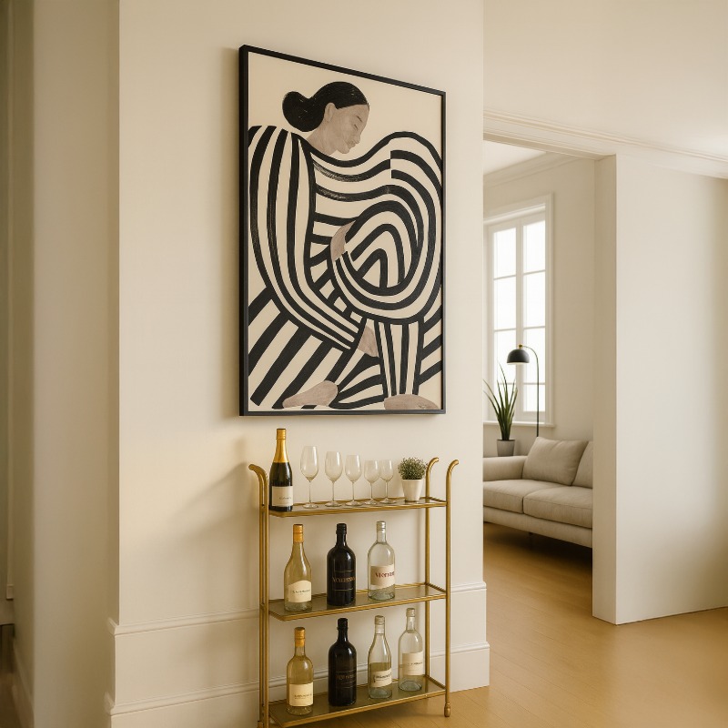 Quadro Canvas - Mulher de Pijama Preto