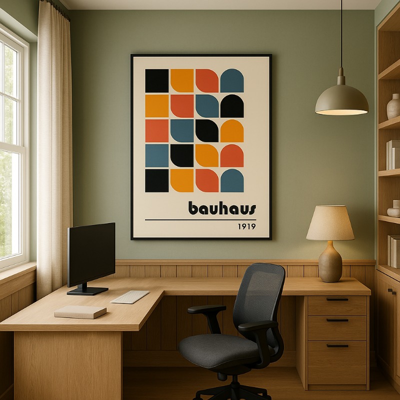Quadro Canvas Bauhaus Abstract Colorful Shape Minimalist