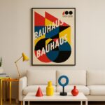 Quadro Canvas Bauhaus Colorido Abstrato