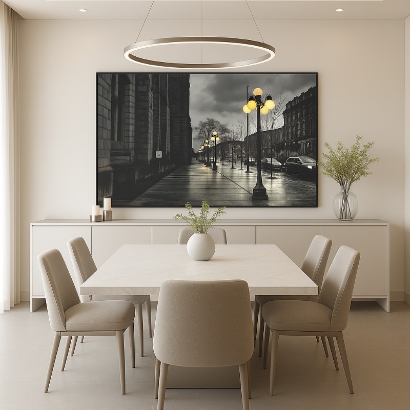 Quadro Canvas Cidade A Noite - Lâmpadas