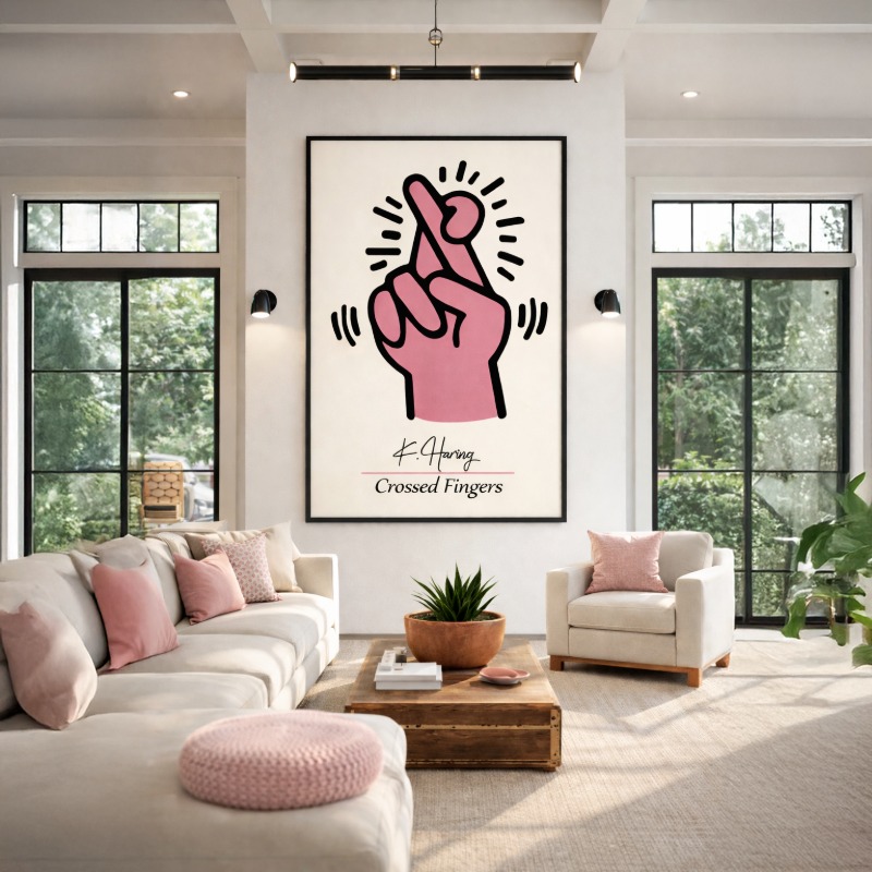 Quadro Canvas Keith Haring - Crossed Fingers