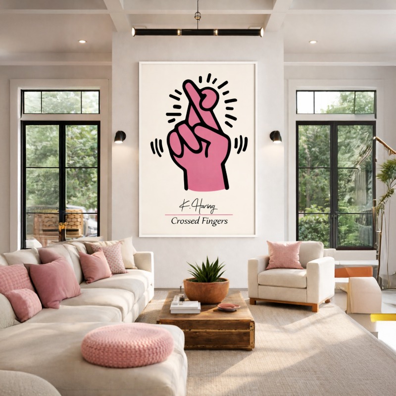 Quadro Canvas Keith Haring - Crossed Fingers