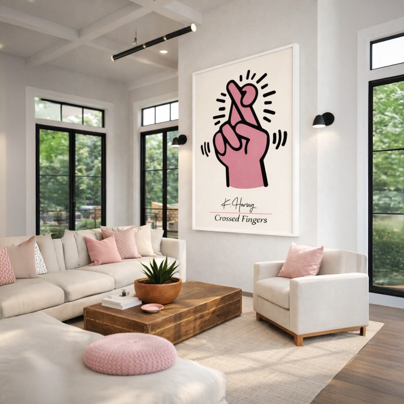 Quadro Canvas Keith Haring - Crossed Fingers