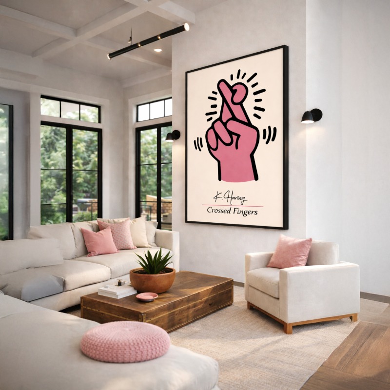 Quadro Canvas Keith Haring - Crossed Fingers