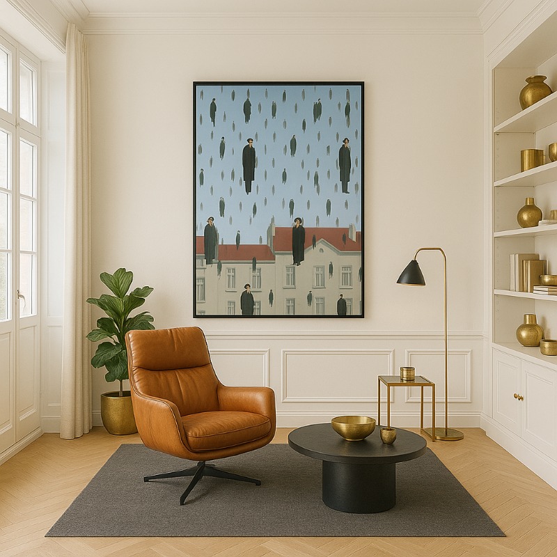 Quadro Canvas René Magritte - Golconda - 1953
