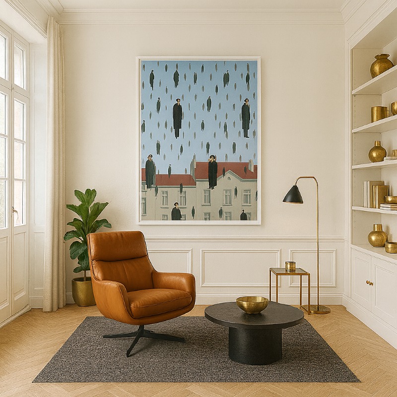 Quadro Canvas René Magritte - Golconda - 1953