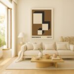 Quadro Canvas Vintage Brown Bauhaus Poster- Descending Blocks