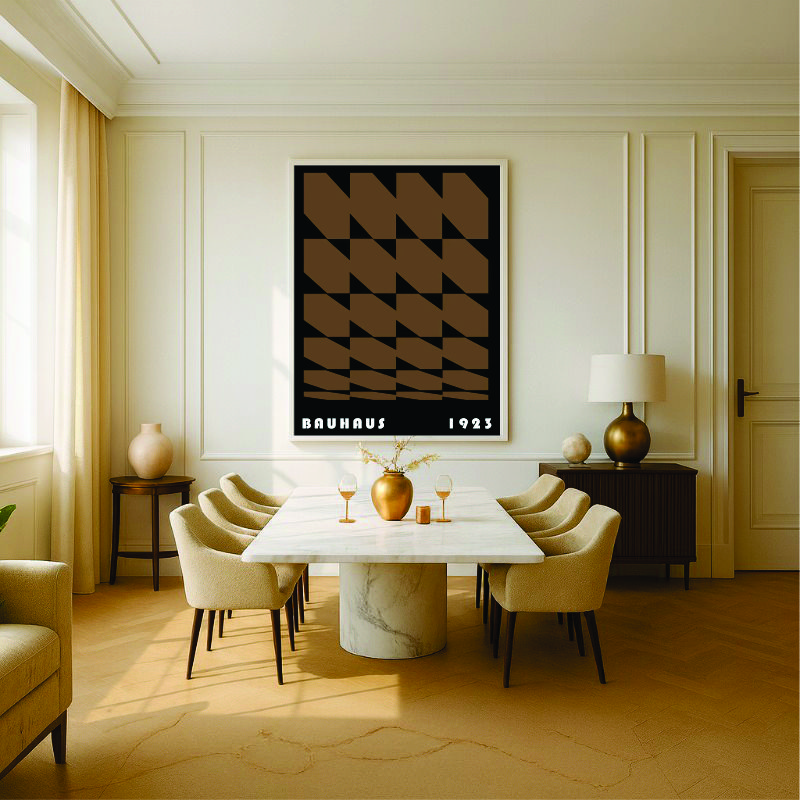 Quadro Canvas Vintage Brown Bauhaus Poster - Rolled Diamonds - Imagem 3
