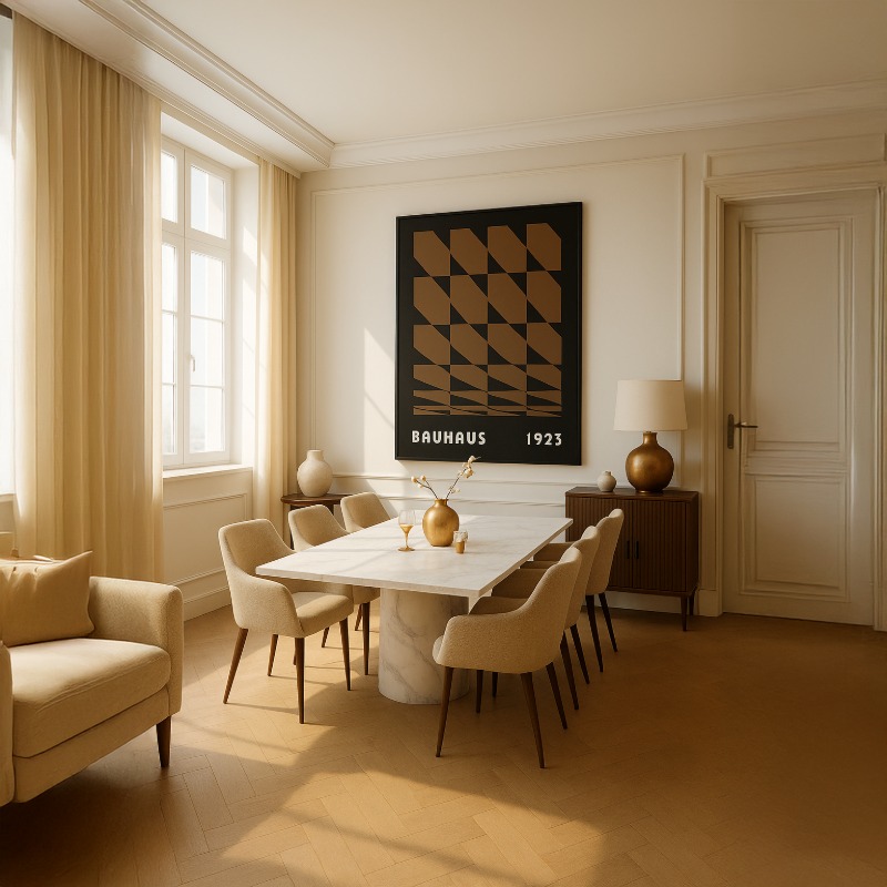Quadro Canvas Vintage Brown Bauhaus Poster - Rolled Diamonds - Imagem 4