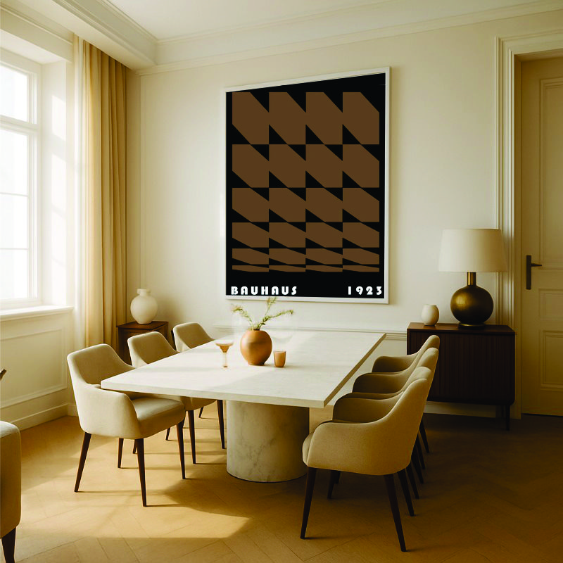 Quadro Canvas Vintage Brown Bauhaus Poster - Rolled Diamonds - Imagem 5