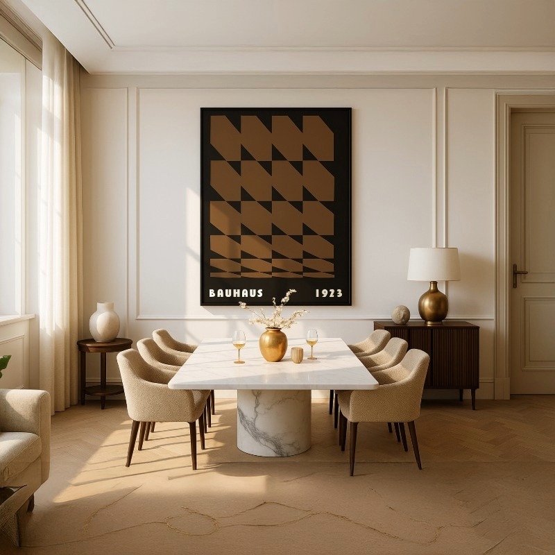 Quadro Canvas Vintage Brown Bauhaus Poster - Rolled Diamonds - Imagem 6