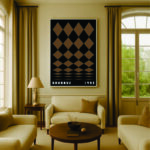 Quadro Canvas Vintage Brown Bauhaus Poster - Rolled Diamonds
